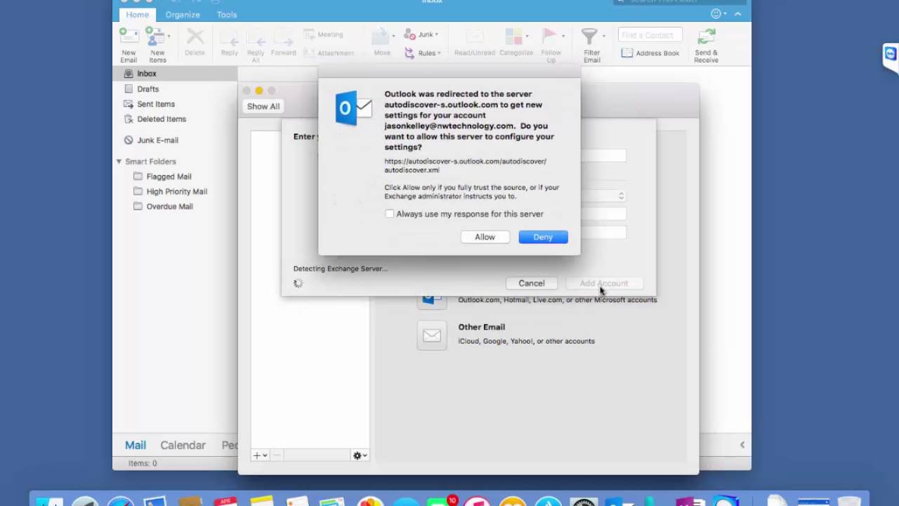 configure email in outlook mac